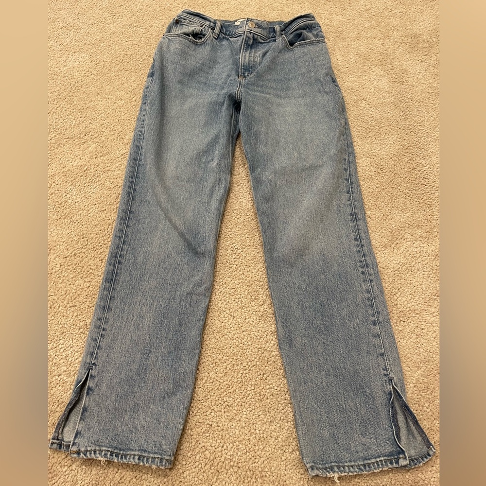 🩵 Abercrombie Curve Love 90’s Straight ultra high rise jean sz 29/8 short/petit